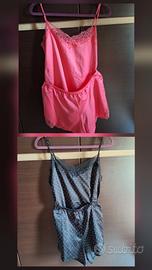 2 pigiami Tezenis canotta + pantaloncini nero rosa