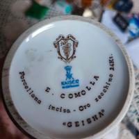 vaso porcellana incisa E. Comolla in oro 24kt