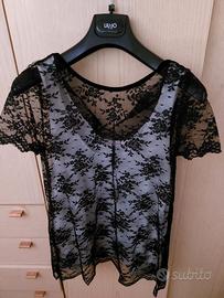 Blusa in pizzo con canotta zara