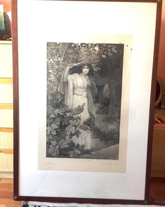 Antica incisione stampata con torchio calcografico