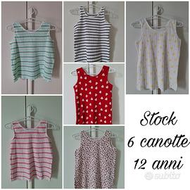 Ragazza 12 anni: stock 6 maglie smanicate 