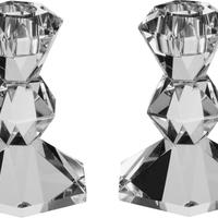 Set di 2 candelabri a Lavorazione sfaccettata