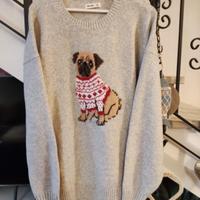 Maglione girocollo ricamato cucciolo bulldog 🐶