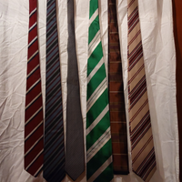 6 cravatt anni60/70/80 seta e altro tessuto"righe"