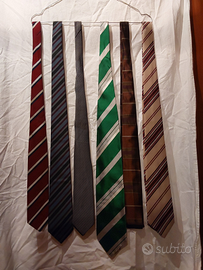 6 cravatt anni60/70/80 seta e altro tessuto"righe"