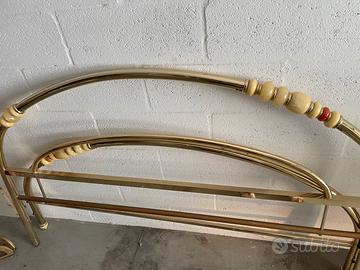Letto matrimoniale vintage in ottone