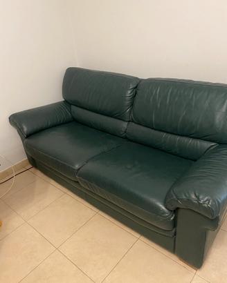 Divano letto in pelle verde