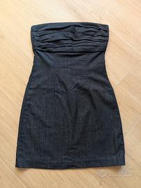 Vestito corto a fascia in denim scuro Motivi