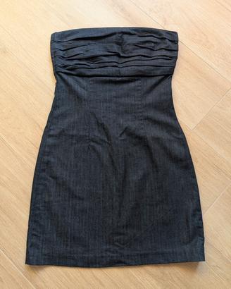 Vestito corto a fascia in denim scuro Motivi