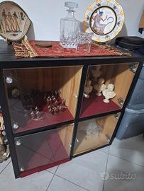 Mobile legno nero con vetrina studio /ufficio