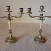 Candelabri in argento e avorio "Vintage"