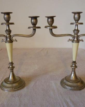 Candelabri in argento e avorio "Vintage"