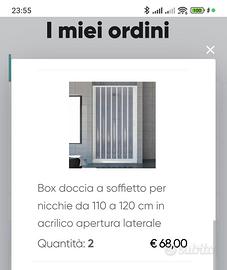 Nuovo box doccia x nicchia da 110-120 cm