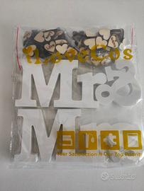 Soprammobile romantico Mr & Mrs con cuoricini in