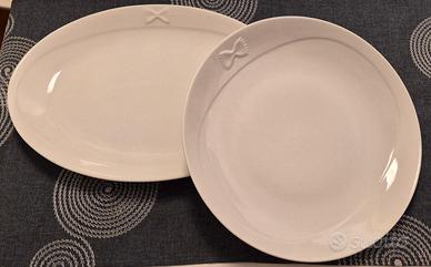 Set 2 piatti portata vintage in porcellana Barilla