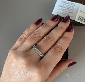 Anello fedina argento 925 con zirconi