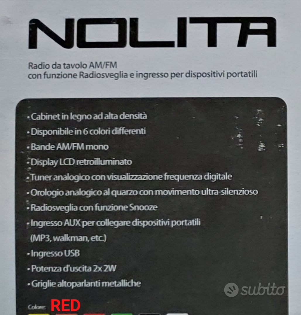 RADIO SVEGLIA RADIOSVEGLIA OROLOGIO DA TAVOLO AM/FM DIGITALE LCD