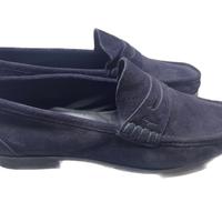 mocassini, camoscio, blu scuro / navy