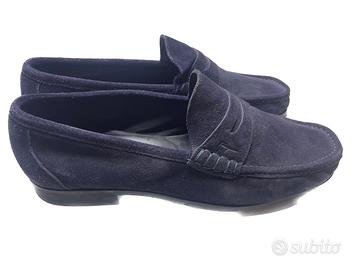 mocassini, camoscio, blu scuro / navy