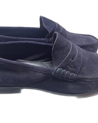 mocassini, camoscio, blu scuro / navy