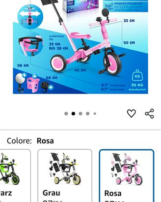 KIDIZ® 6in1 Balance Bike - Triciclo per bambini
