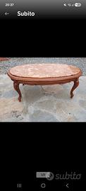 tavolino legno piano marmo