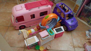 Barbie camper auto cavallo casa cucina