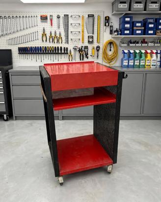 CARRELLO FERRO OFFICINA ANNI 80 CON RUOTE