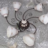 Plafoniera soffitto in ferro battuto ottone-rame 