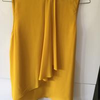 Camicia/top/blusa senza maniche giallo senape