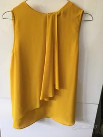 Camicia/top/blusa senza maniche giallo senape