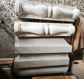 Marmi camino e  balaustra Carrara  del  700