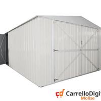 Box acciaio garage lamiera 360x600cm bianco