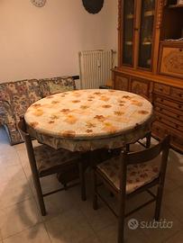 Tavolo rotondo allungabile con 6 sedie
