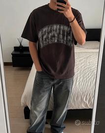 Maglia H&M Stussy Style Marrone Oversize