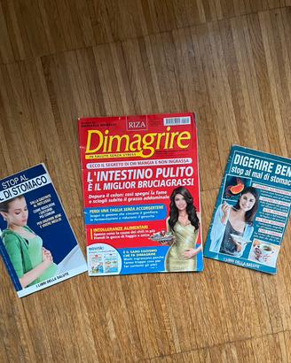 Set 3 libri riviste su salute e dimagrire