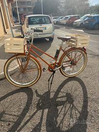 Bici cargo vintage con sella brooks
