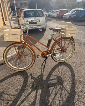 Bici cargo vintage con sella brooks