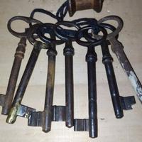 LOTTO STOCK 7 CHIAVI ANTICHE IN FERRO FORGIATO