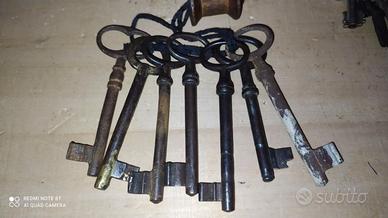 LOTTO STOCK 7 CHIAVI ANTICHE IN FERRO FORGIATO