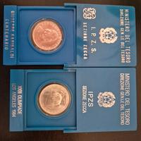 N.2 monete da 500 lire in argento I.P.S.Z. Sez.Zec