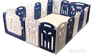 Box pieghevole per bambini blu e bianco