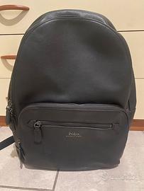 Zaino Polo Ralph Lauren in Pelle Martellata Nera