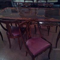 SVENDITA Tavolo 6 posti 4 sedie pelle salotto