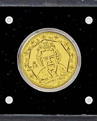 Moneta oro 24kt Regina Elisabetta II - giubileo