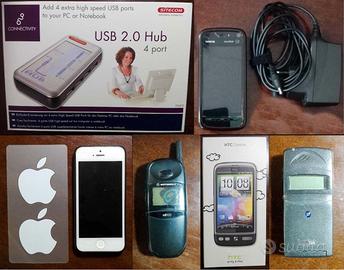 Lotto 5 telefoni cellulari (+ USB 4 port 2.0 Hub)
