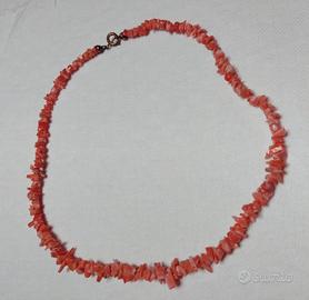 Collana in corallo rosa Sardegna anni '80 Nuova