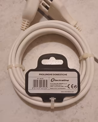 Prolunga Elettrica Electraline 3 Poli Bianca 3 m