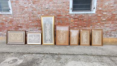 quadro arazzo uncinetto filet vintage anni '60/'70