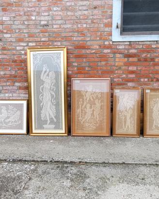 quadro arazzo uncinetto filet vintage anni '60/'70